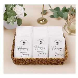 Happy Tears Tissue Packets For Weddings